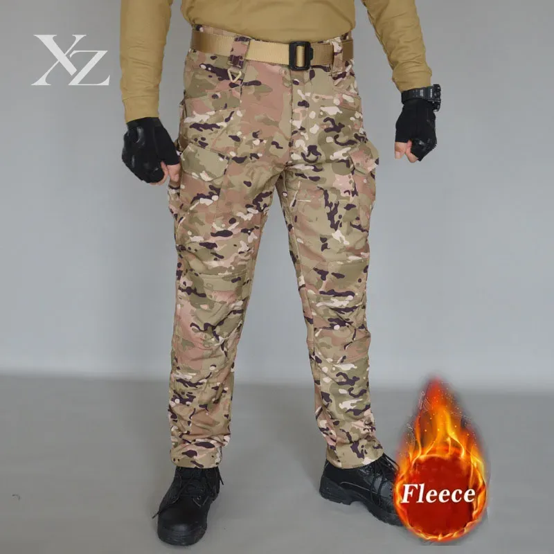 Fishing Pants Waterproof - Men Winter Waterproof Fleece Tactical Cargo