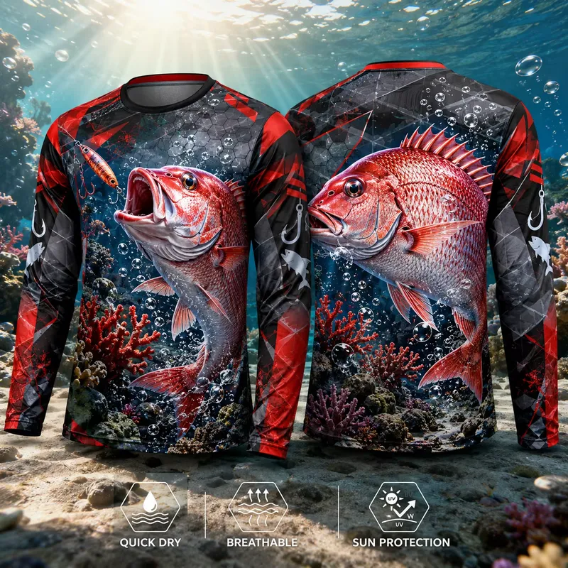 3D Print Casual Long Sleeve Re - Fishing Shirt Uv Protection 评论和价格