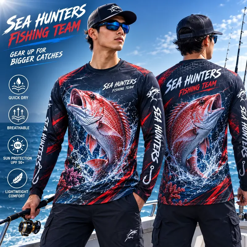 3D Print Casual Long Sleeve Re - Fishing Shirt Uv Protection 评论和价格