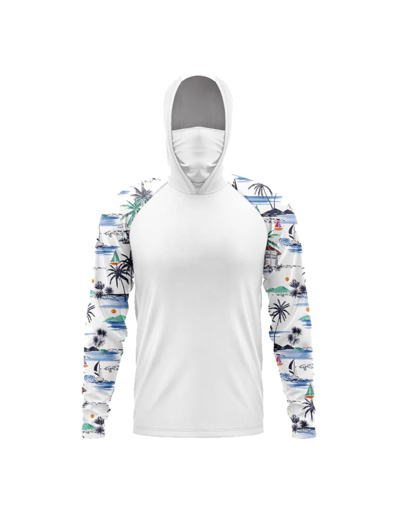 Men's Fishing Hooded Long Slee - Fishing Shirt Uv Protection 评论和价格