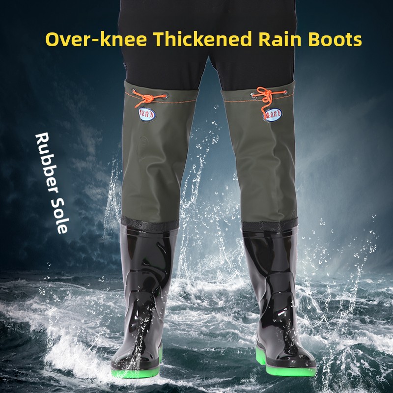 Thickened Over-Knee Rain Boots - Fishing Rain Suit 评论和价格
