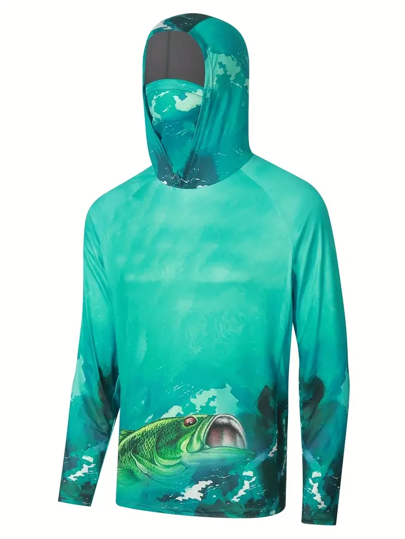Fishing Shirt Hooded Men Fishi - Fishing Shirt Uv Protection 评论和价格